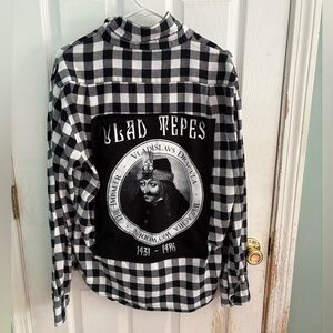 Custom Upcycled Dracula Flannel Size XL